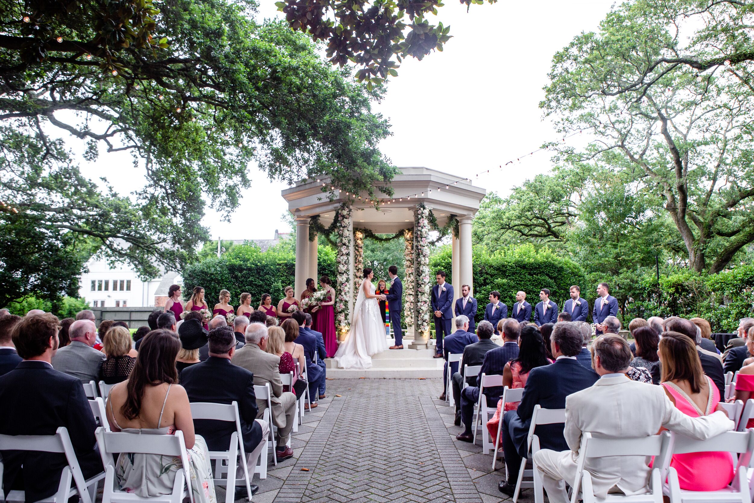 garden wedding ceremony Elms Mansion